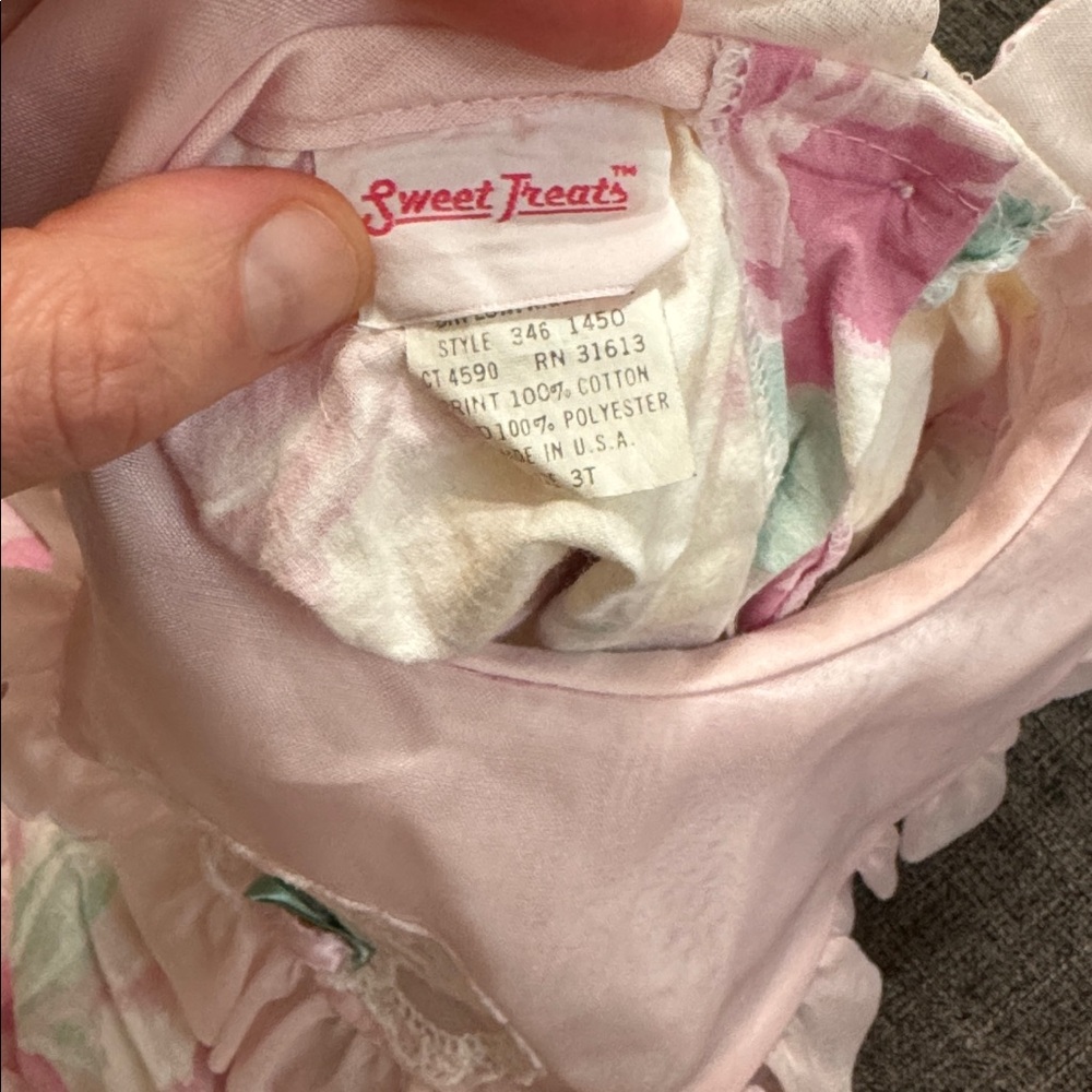 Vintage 80s Sweet Treats Floral Romper 3T Full House Era Michelle Tanner Vibes - Picture 3 of 4